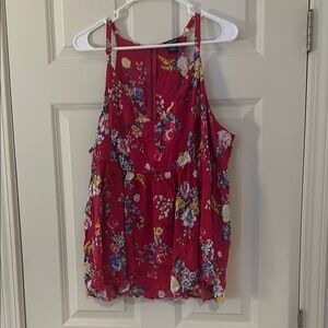Floral Sleeveless Top - magenta